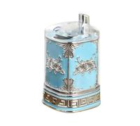 Zanthicia Toothpick Holder Luxurious Ornate Carved Organizer Convenient Storage Solution For Everyday Dining Experience Toothpick Dispenser Box Holder Case , Silver Blue