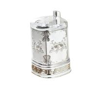 Zanthicia Toothpick Holder Luxurious Ornate Carved Organizer Convenient Storage Solution For Everyday Dining Experience Toothpick Dispenser Box Holder Case , Silver