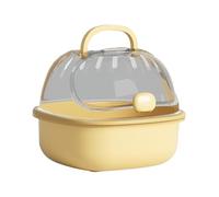 Zanthicia Travel Efficient Hamster Carrier Cage Spacious Mice Travel Outdoor Case Size For Guinea Pig Cage Adventures Hamster Carrier Transparent Portable, yellow, 20x18x16cm
