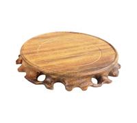 Zanthicia Unique Vintage Wooden Ornament Display Stand Stone Ornament Base Serves As Artistic Foundation for Decorative Pieces Figurine Sculpture Display Stand Vase Bonsai Base, Wood, 10cm