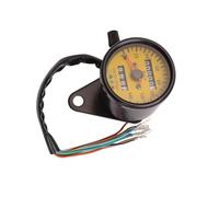 Zanthicia Universal Motorcycle Speedometer Vintage Style Odometer 12V 140kmh Oil Level Tachometer Motorbike Meter Cycling