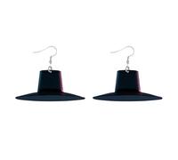 Zanthicia Unleash Dark Side Acrylic Black Hat Earrings For Edgy Fashion Statements Suitable For Various Clothing Combinations Film And Television Earrings