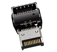 Zanthicia USB Header Adapter 90 Degree Steering Converter Type E USB 1 Front Panel Socket Compact Size Solution PC Motherboard USB3.1 90Degree Steering Converter