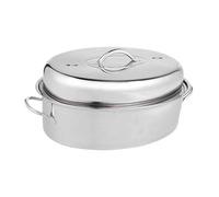 Zanthicia Versatile Roasting Pan Enhances Cooking Experience Steaming Fish Soup For Induction And Electric Stoves Oval Stainless Steel Roasting Pan Food Steamer, Style B