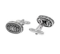 Zanthicia Vintage Roman Pattern Oval Shape Formal Business Shirt Classic Cufflinks Elegant and Timeless Mens quality