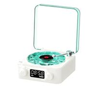 Zanthicia Waves Vinyl Bluetooth Speaker Mini Vinyl Player With,white