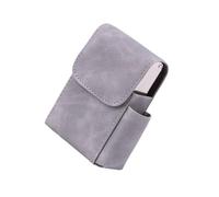 Zanthicia Women Men Storage Case Leather Stainless Steel Card Cash Holder Portable Belt Pouch Reusable Lighter Wallet Pocket Organizing, Type 2 Gray