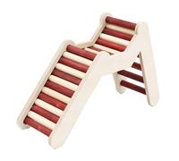 Zanthicia Wood Hamster Bridge Ladder Chewing Experience Multi Options Suitable For Activity And Fun And Other Small Pets. Solid Wooden Rats Hamster Shelter Ladder Decor, Beige, M Shaped