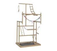 Zanthicia Wooden Bird Playground Parrot Stand With Exercise Playstand Feeder Cups Enhancing Adventures For Budgies Exercise Play Stand Bird Swing Climbing Hanging