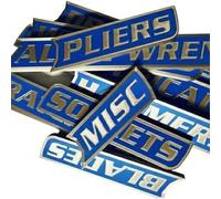 Zanthicia Workspace Neat and Tidy with Magnetic Toolbox Labels and 3D Drawer Tags 12 Pack Can Secure Each Tool in Appropriate Position. 12 Pack of Magnetic Toolbox Labels, Blue