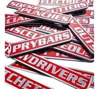 Zanthicia Workspace Neat and Tidy with Magnetic Toolbox Labels and 3D Drawer Tags 12 Pack Can Secure Each Tool in Appropriate Position. 12 Pack of Magnetic Toolbox Labels, red