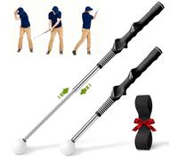Zanthoxa Retractable Golf Swing Trainer, Right-Handed Retractable Golf Swing Training Aid, Portable Golf Grip Trainer with Click Feedback for Indoor & Outdoor Practice, Ideal for Beginners