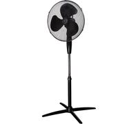 Zanussi 16" Inch, Lightweight, Pedestal Fan, 3 Speeds, Wide-Angled Oscillation, Powerful Airflow, Adjustable Height, Bl