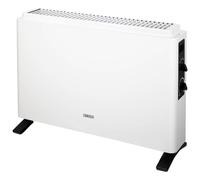 Zanussi 2000W/2KW Electric Convector Heater, Freestanding Radiator in White with 3 Adjustable Heat Settings, Dial Controls, Integrated Handle,