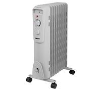 2000W/2KW Oil Filled Radiator, 9 Fin Portable Electric Heater - White, Adjustable Thermostat with 3 Heat Settings, Safety Cut-off, 20 m sq Room Size,