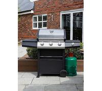 Zanussi 3-Burner Stainless Steel Gas BBQ with Side Burner & Cover