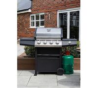 Zanussi 4-Burner Stainless Steel Gas BBQ with Side Burner & Cover