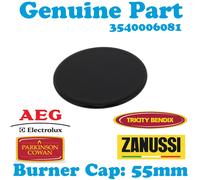ZANUSSI Genuine Cooker Oven Gas Hob Small 55mm Burner Cap Black