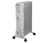 Zanussi 2000W/2KW Oil Filled Radiator, 9 Fin Portable Electric Heater - White, Adjustable Thermostat with 3 Heat Settings, Safety Cut-off, 20 m sq Room Size, ZOFR5004, 2 Year Guarantee