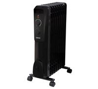 Zanussi Oil Filled Radiator 2kW 9 Fin Adjustable Thermostat Portable Black