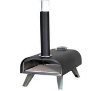 Zanussi ZPO1BPC Outdoor 12 Inch Wood Pellet Portable Wood Fired Pizza Oven with Paddle and Cover in Black, BBQ Oven & Smoker, Stainless Steel Foldable Legs
