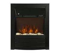 Zanussi ZEFIST1003B 2 KW Black Electric Inset Fire Stove with 2 Heat Settings, Timer and Remote Control, Independent LED Flame Effect, 20-30 m2 Room