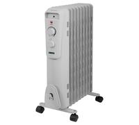 2000W/2KW Oil Filled Radiator, 9 Fin Portable Electric Heater - White, Adjustable Thermostat with 3 Heat Settings, Safety Cut-off, 20 m sq Room Size,