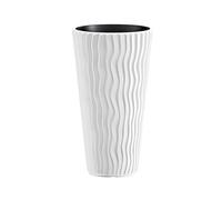 Zanvic Flowerpot Mod. Sandy Slim 300. Measure 29.5 x 51 cm, White, 30 cms