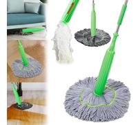 ZANWANXIN 2 in 1 Dehydrated Mop, Hands-Free Washing Self-Wringing Twist Mops for Floor Cleaning, Detachable Self Wringing Mop for Wet and Dry (A Set of Self-twisting Mop+1 Replacement)