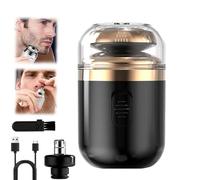 ZANWANXIN Capsule Razor, Mini Portable Electric Shaver,Waterproof Washable Rotary Razor, with Nose Hair Trimmer (Black)