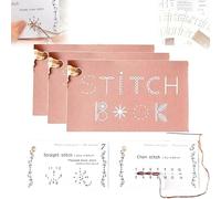 ZANWANXIN Creative Mini Sewing Book, DIY Creative Mini Sewing Card Set, Embroidery Stitches Book, Sewing Book for Embroidery Beginners, Elevate Sewing Skills, Learn Sewing Techniques (3PCS)