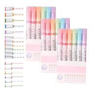 ZANWANXIN Magic Border Pen, Border Design Pens, Curve Highlighter Pens Set, Fun Pens Different Shapes, Colored Curve Pens for Kids, for Journal Planner Scrapbook Art (A+B+C Set)