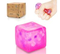 Zanyblox Squeeze Toys Squishy Cubes Snowflake Stress Ball, Soft Sensory Cube for Autism Stress Relief, Durable Squishy Toy for Adults and Boys & Girls Age 3+ (1.37in) (Pink)