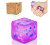 Zanyblox Squeeze Toys Squishy Cubes Snowflake Stress Ball, Soft Sensory Cube for Autism Stress Relief, Durable Squishy Toy for Adults and Boys & Girls Age 3+ (1.37in) (Purple)