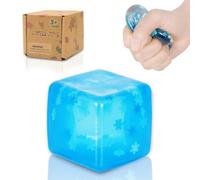 Zanyblox Squeeze Toys Squishy Cubes Snowflake Stress Ball, Soft Sensory Cube for Autism Stress Relief, Durable Squishy Toy for Adults and Boys & Girls Age 3+ (1.37in) (Blue)