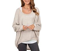 ZANZEA Sexy Women Loose Solid Irregular Long Sleeve Baggy Jumper Casual Tops Blouse T-Shirt Beige 2XL