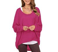 ZANZEA Sexy Women Loose Solid Irregular Long Sleeve Baggy Jumper Casual Tops Blouse T-Shirt Rose L