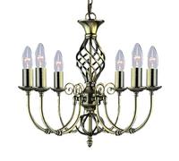 zanzibar antique brass 6light fitting with ornate twisted column