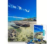 Zanzibar Island Jigsaw Puzzle 1000 Piece Mental Exercise Fun Seamless Fit Precise Pieces Engaging Way to Pass Free Hours (38x52cm)