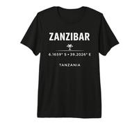 Zanzibar Tanzania Coordinates Island Travel Design Premium T-Shirt