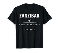 Zanzibar Tanzania Coordinates Island Travel Design T-Shirt