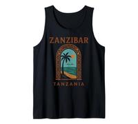 Zanzibar Tanzania Retro Stone Town Island Travel African Art Tank Top