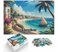 Zanzibar, Tanzania Tropical Beach Scene Jigsaw Puzzle, 1000 Piece | For a puzzle gift during the festive season, this adult jigsaw puzzle with 1000 pieces suits calm, screen-free leisure.