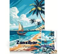 Zanzibar, Tanzania︰ Tropical Beach Scene Jigsaw Puzzle for Adults 1000 Pieces Memory Training Quiet Recreation Flawless Cut Holiday Treat (50x75cm)