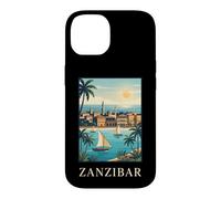 Zanzibar Tropical Coast Retro Travel Scenic Graphic Case for iPhone 14