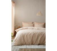'Zanzibar Woven Stripe' Duvet Cover Set Pineapple Elephant Terracotta Single