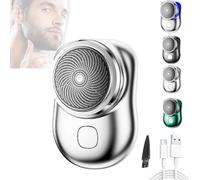 Zao Storm Portable Electric Shaver - Mini Wet & Dry Shaver for Men (Silver)