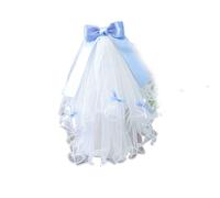 zaoalife Dog Bride Costume,Pet Wedding Veil,Veil with Clip, Dog Hair Bow for Small Medium Large Dog