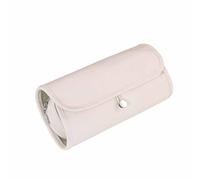 zaoalife Folding Makeup Brush Bag, PU Leather Cosmetics Rolling Storage Case, Makeup Brush Organizer Bag for Travel(Apricot)