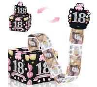 ZAOHUI Happy Birthday Money Box, Pull-Out Cash Gift with 50 Clear Bags for Birthday Parties
